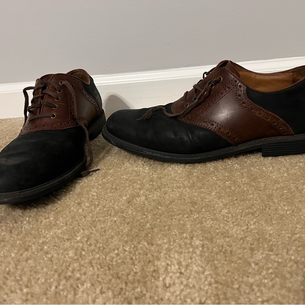 Men's Black and Brown Oxford Shoes
